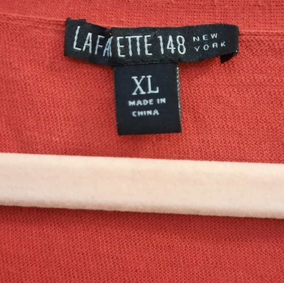 Lafayette 148 New York Red Sleevless Blouse XL - Picture 3 of 5